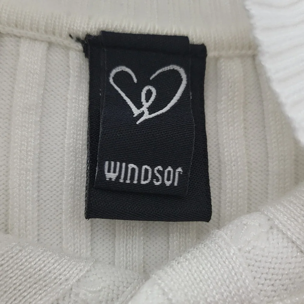 Windsor White Cable Knit Mock Neck Bodycon Mini Sweater Dress Medium RDAE5380WS